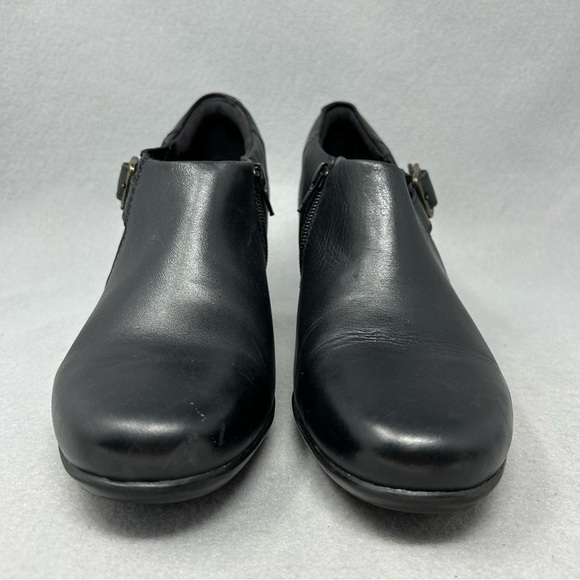 Clarks PROMISE MAY Womens Bootie Shoe Sz 9.5 M Black Leather Side Zipper. - Picture 7 of 12